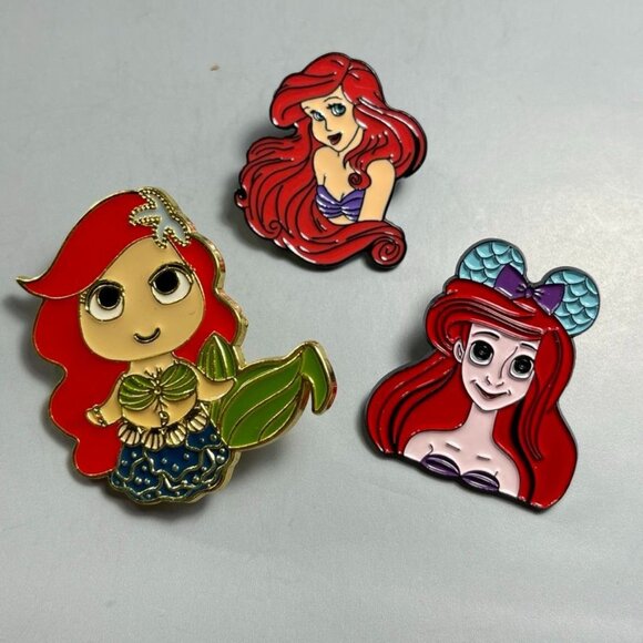 Little Mermaid Lapel Pin Princess Ariel Disney Inspired Brooch Badge Accessories - Picture 5 of 7